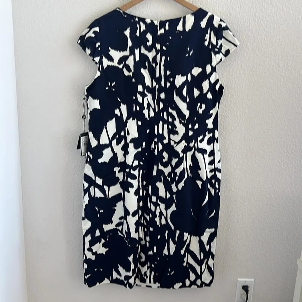 NWT Adrianna Papell Geo Professional Business Dress Neutral 16 - Image 2