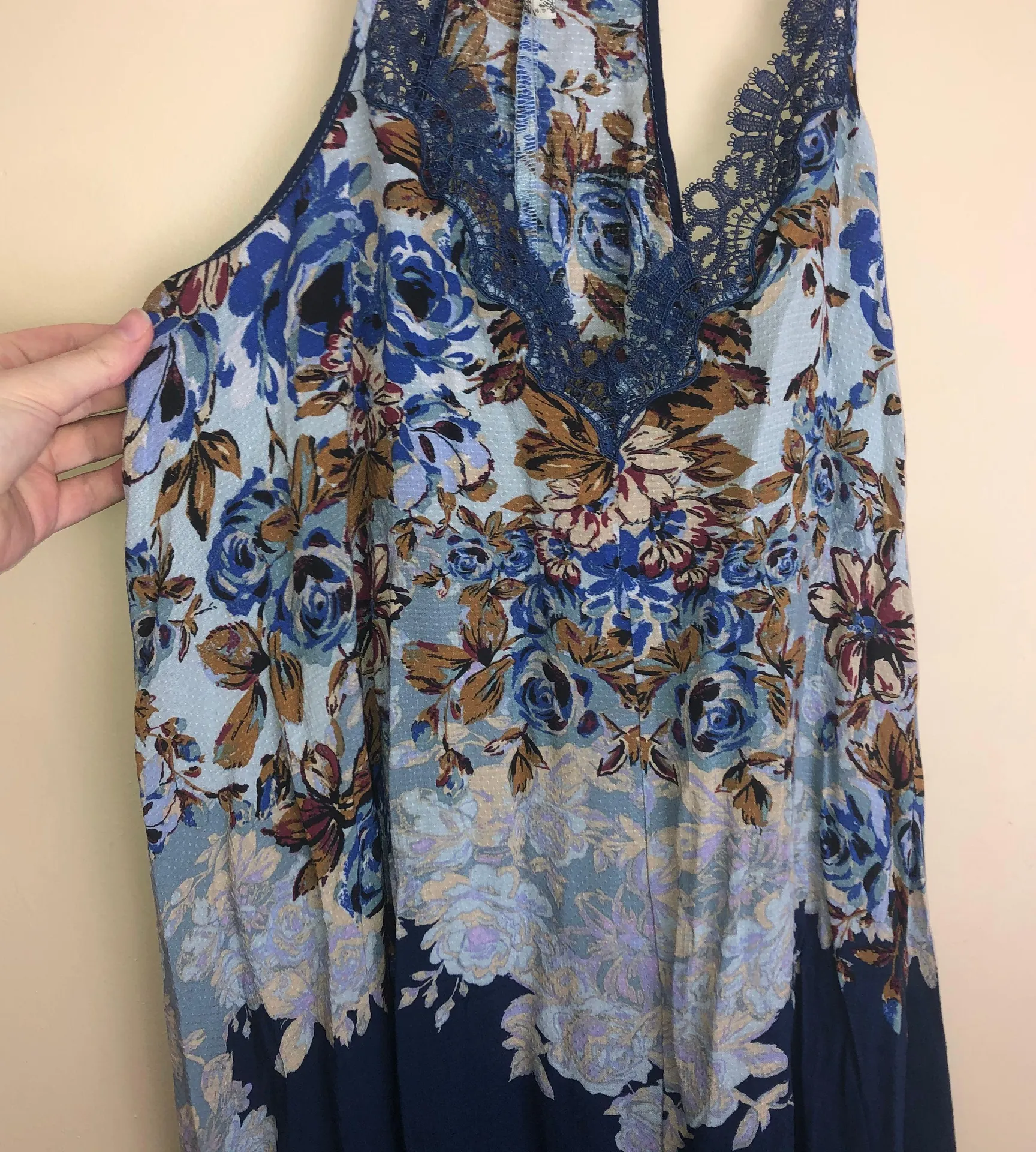 Floral Haze Blue Trapeze Mini Dress - Image 5