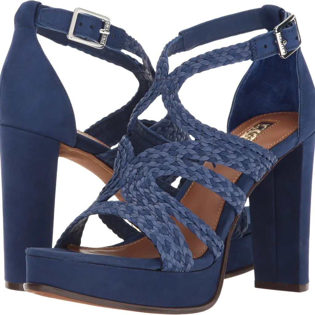 Ralph Lauren Royal Blue Braided Heels - Image 7