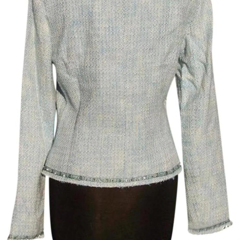 Cache Boucle Tweed Top Jacket Lined Embellished Beads Sequins Stones $198 NWT - Image 8
