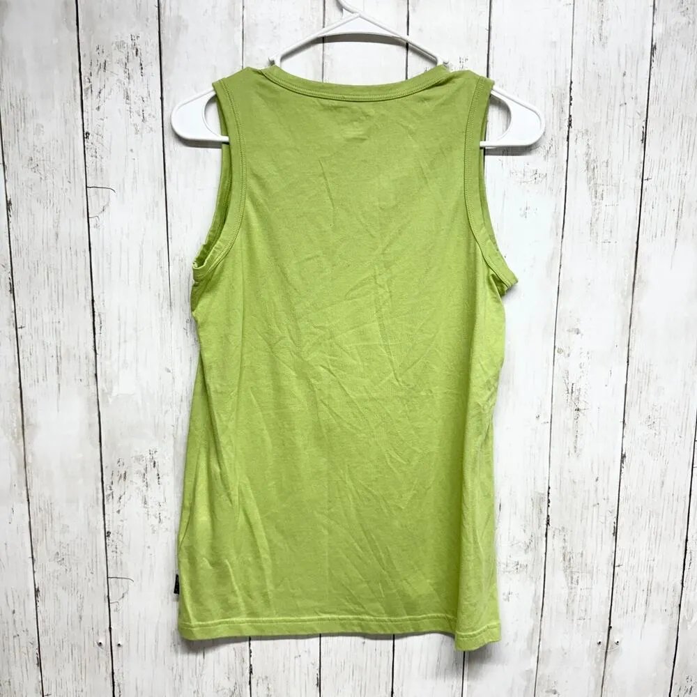 Carhartt Women Tank Top Medium Sleeveless Shirt Green Logo Cotton Basic Casual - Image 5