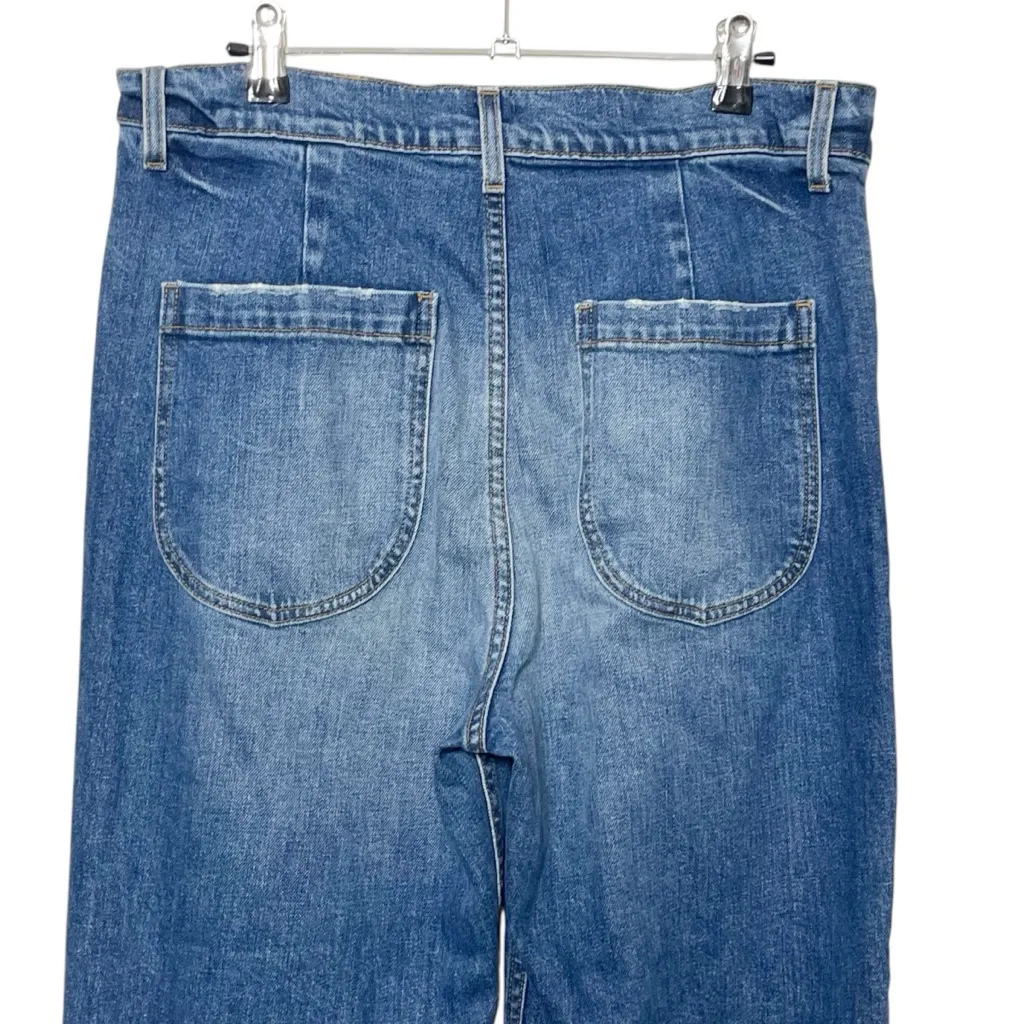 Doen Dronme High Rise Jeans Women’s 32 Blue Cropped Frayed Hem Organic Cotton - Image 7