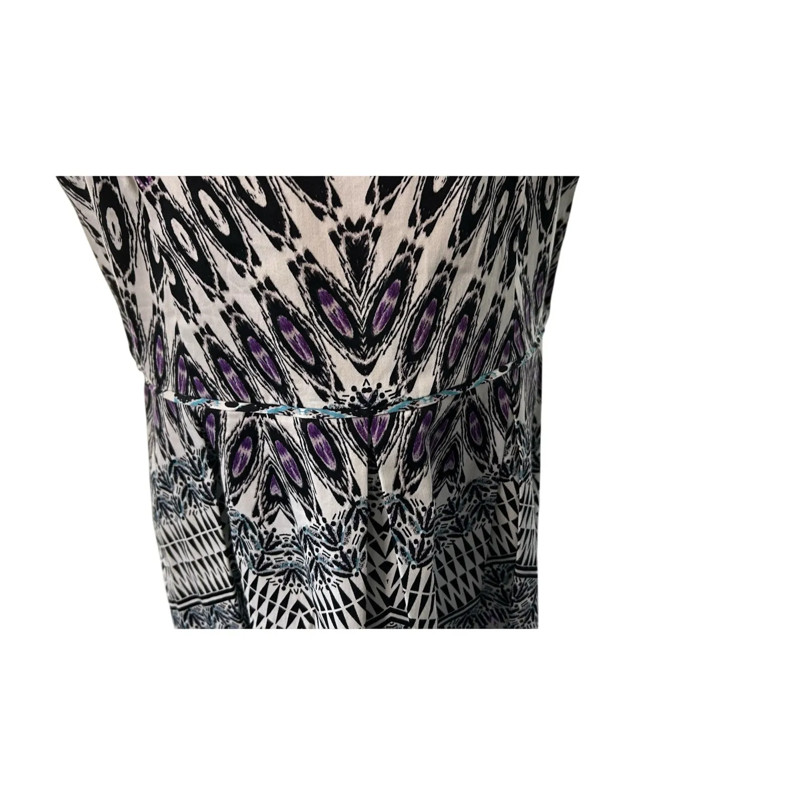 Sleeveless Dress NWT Women SZ 16 Covington Pleated Aztec Boho Artsy Resort Beach - Image 4