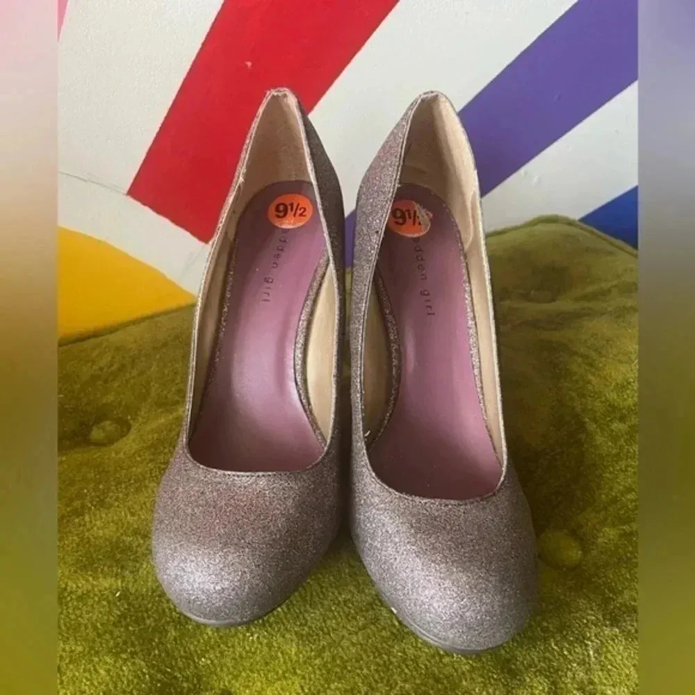 Madden Girl Multi color Glitter Platform‎ Heels Size 9.5 EUC! - Image 3