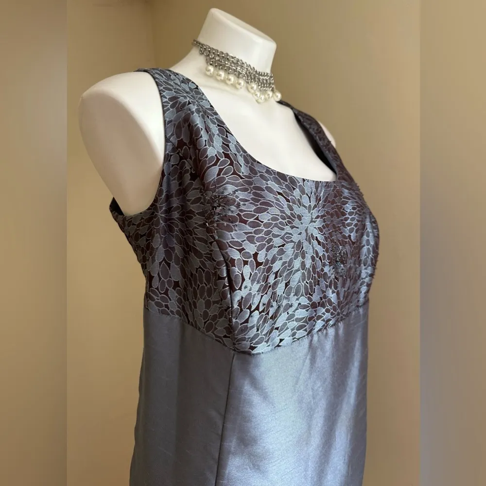 David’s Bridal Sheer Metallic Blue And Pink Sequence Dress/Jacket Set SZ 20WP - Image 4