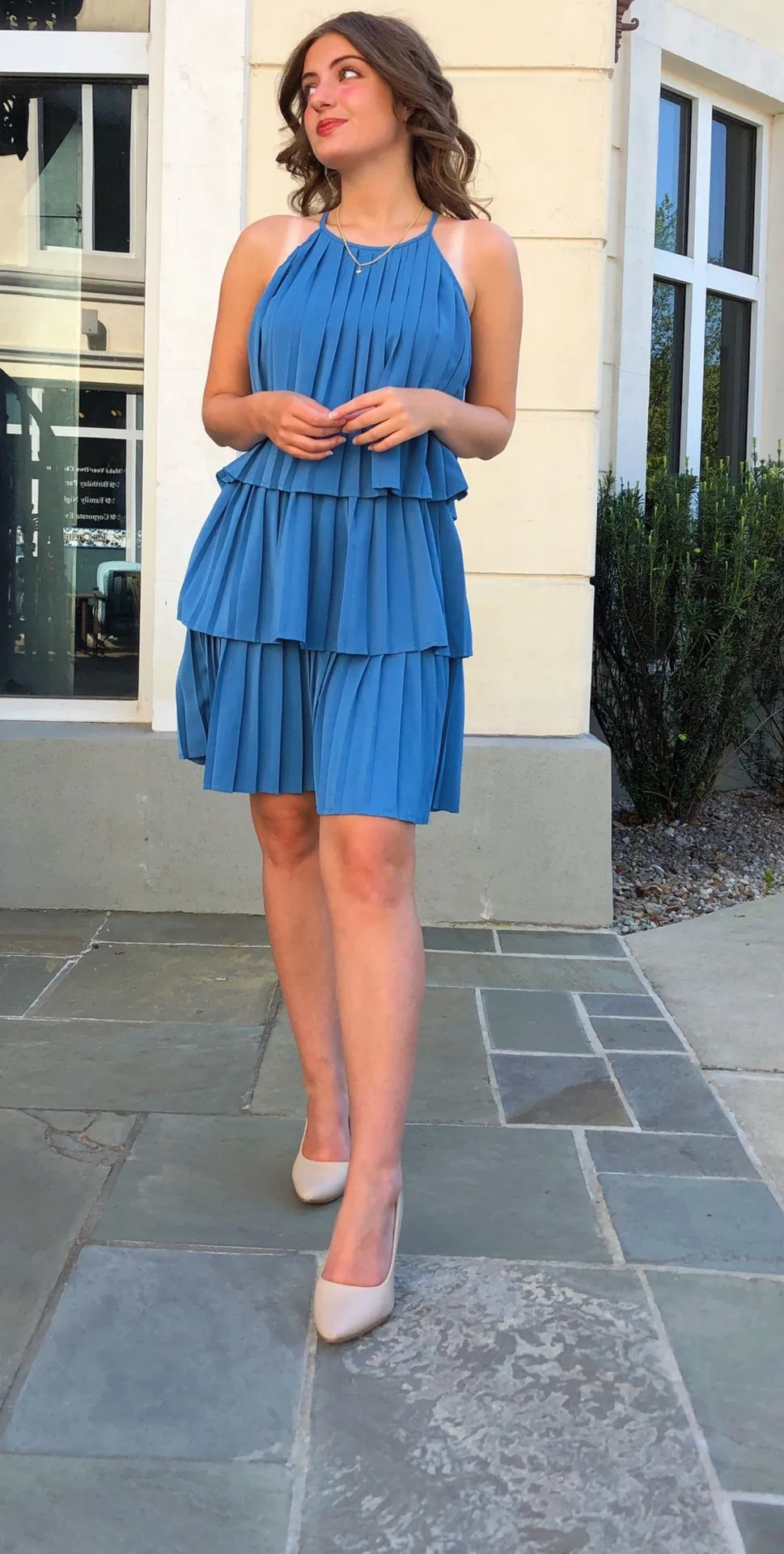 NWT Three Tiered Blue Mini Dress Graduation Dress - Image 3