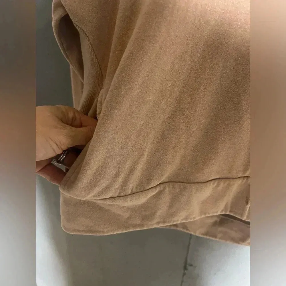 Sweaty Betty Harmonise Luxe Fleece Camel Sweatshirt Funnel Neck Sz XS - Image 6