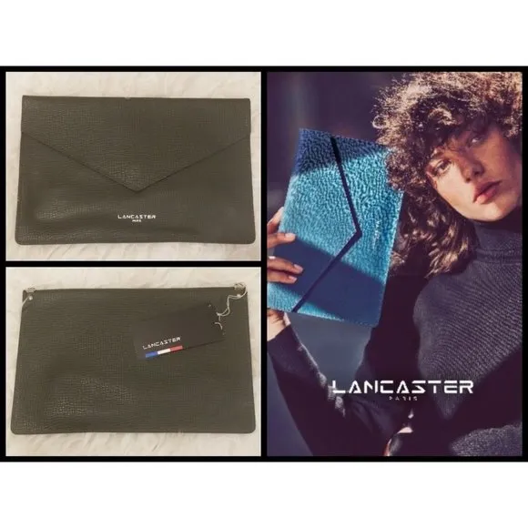 💕LANCASTER PARIS💕 Leather Envelope Clutch Bag - Image 2