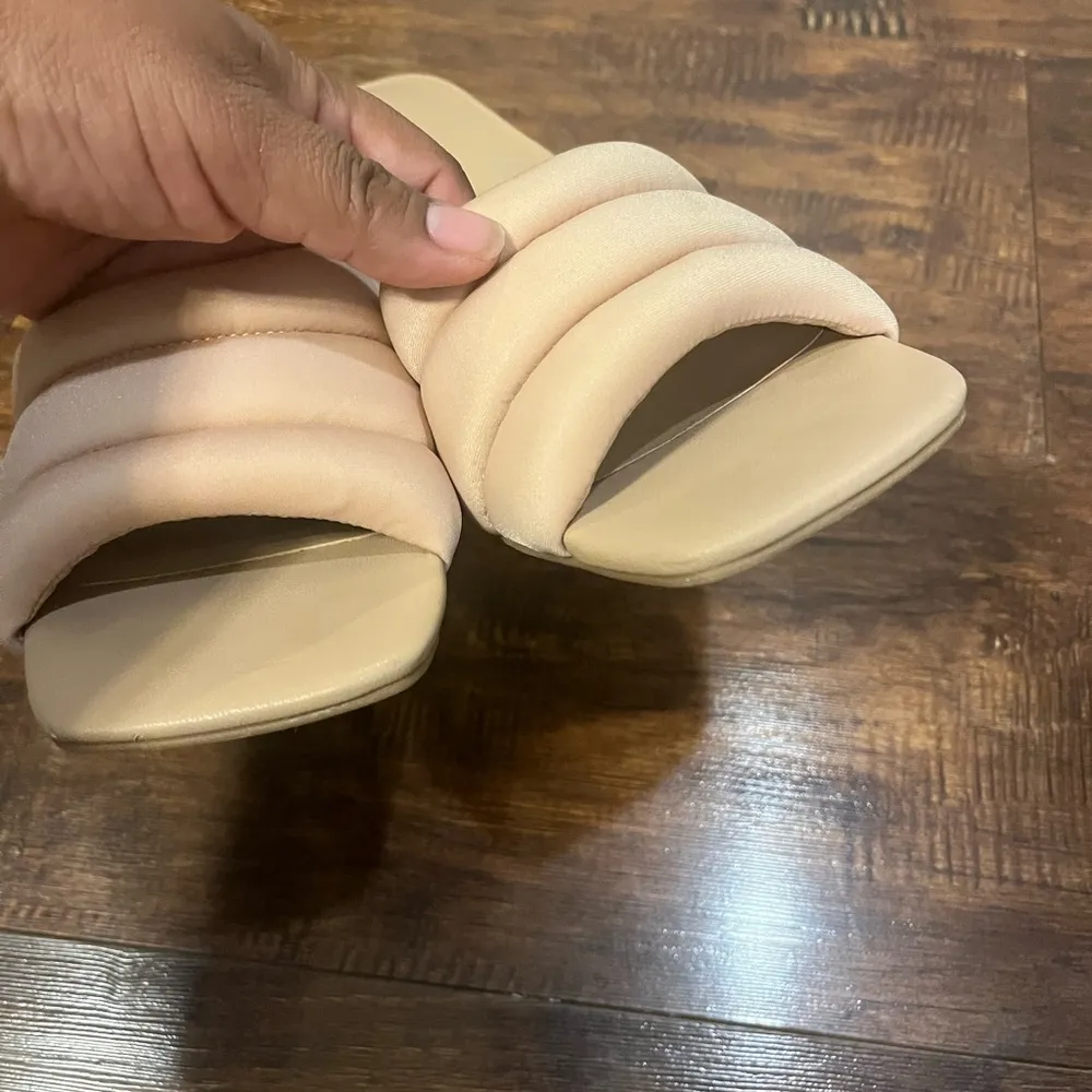 Open Edit Sheena Puff Beige Slip On Heels - Image 6