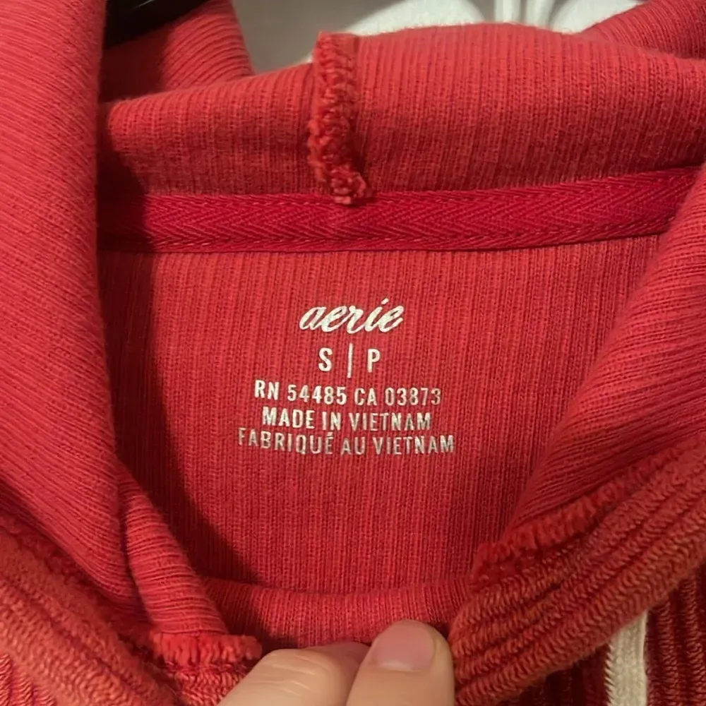 Aerie oversized cropped hooded sweatshirt hoodie red - Image 8