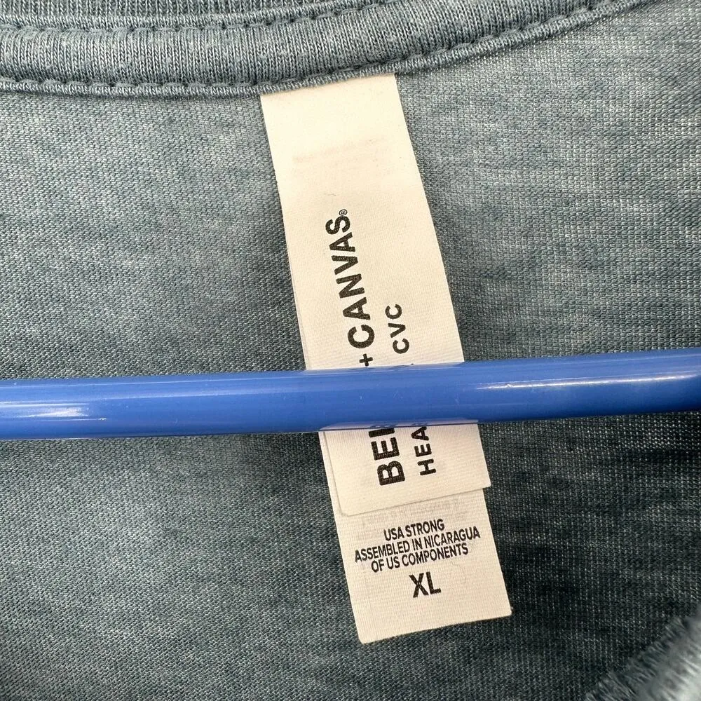 Bella + Canvas Size XL Shirt Blue Graphic Print Owl Long Sleeve Crew Neck Casual - Image 4