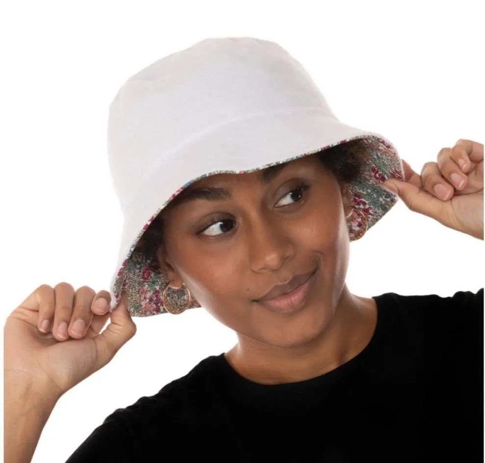 NEW Jenni Reversible Bucket Hat, Floral Terry Cloth, One Size New w/Tag - Image 6