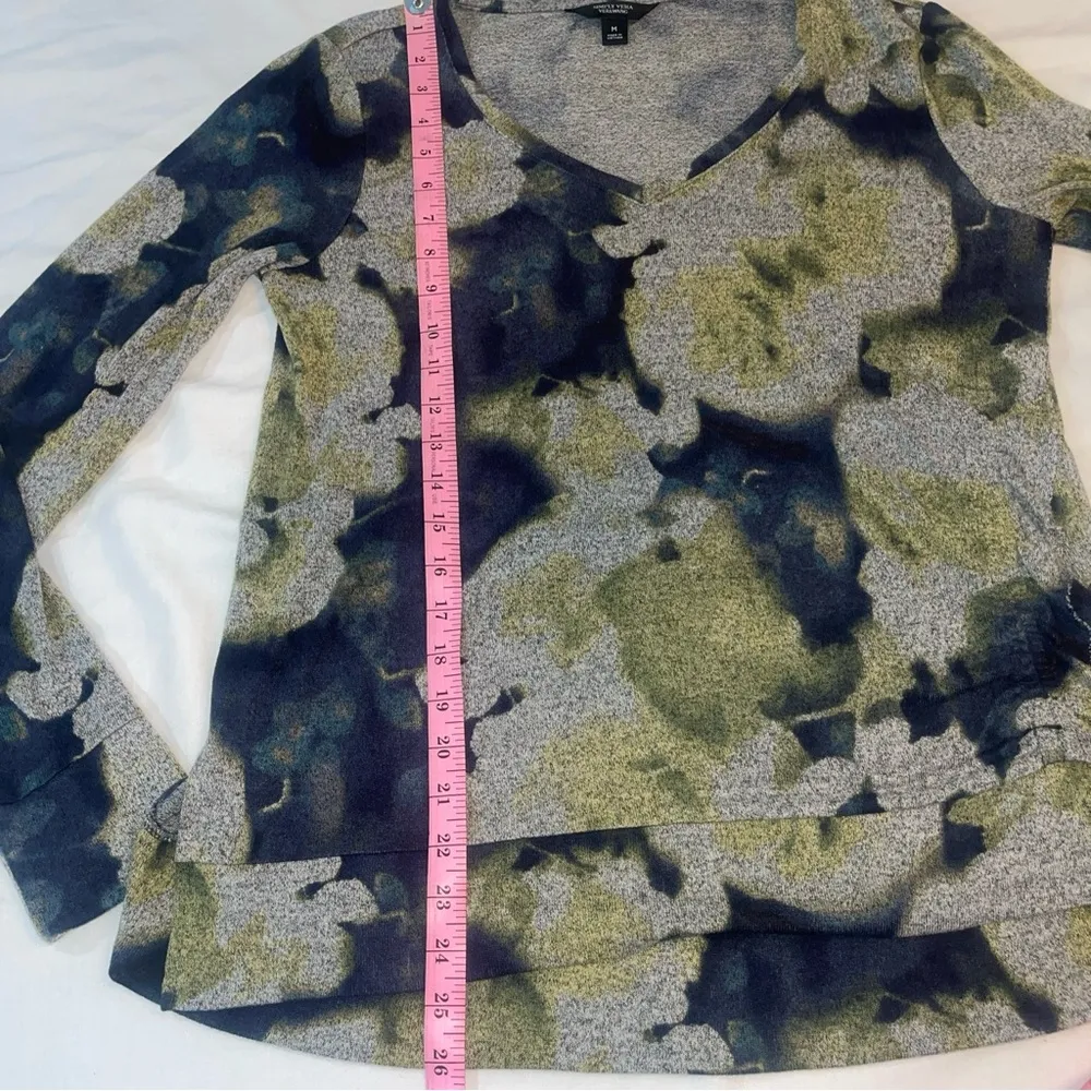 Simply Vera-VeraWang Women's Long Sleeve Top Blue/Green/Gray Tie Dyed- Medium - Image 8