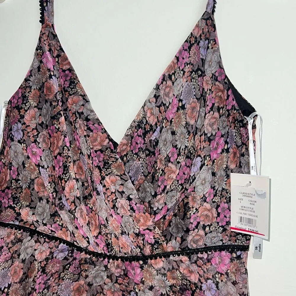 DAVID’s bridal floral print tiered ruffled dress, 8, multicolored NWT - Image 7