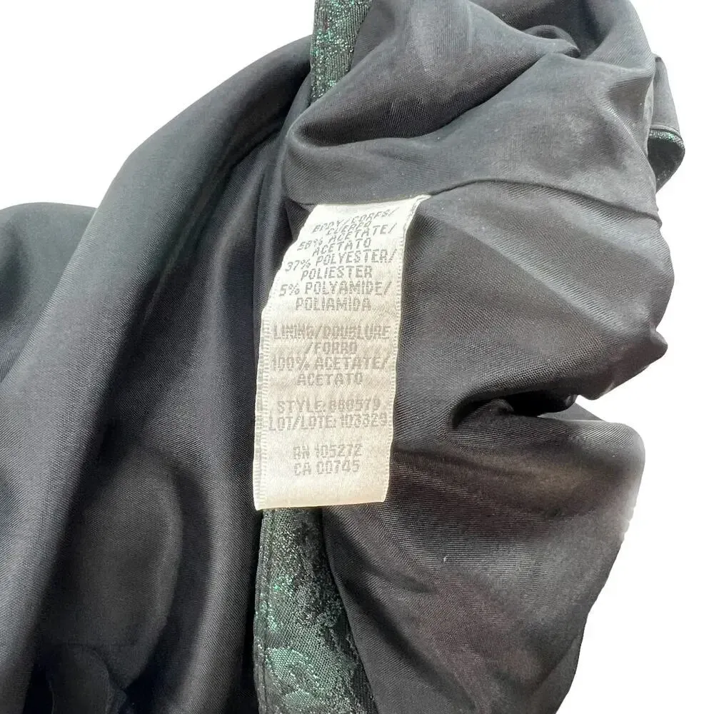 Theia Green‎ Jacquard Cropped Evening Jacket Short Sleeve Size 14 Green - Image 10