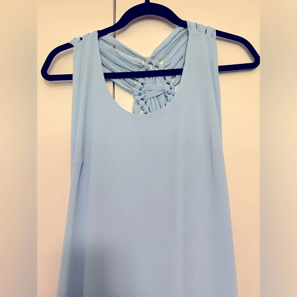 Badgley‎ Mischka Belle Dress Size 12 - Light Blue with Intricate Back Detail - Image 2