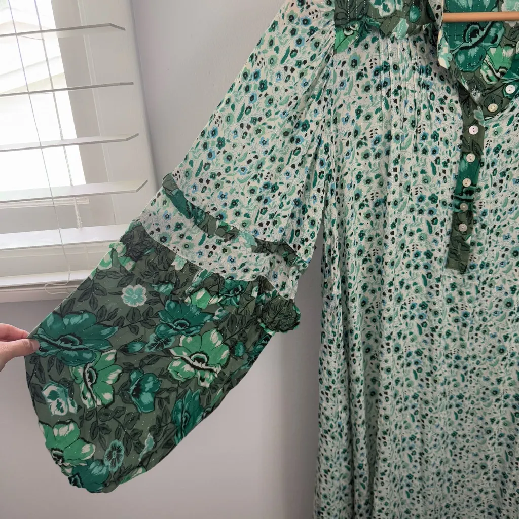 Spell & The Gypsy Medium Winona Maxi Dress Ivy Green Peasant Gypsy Original - Image 6