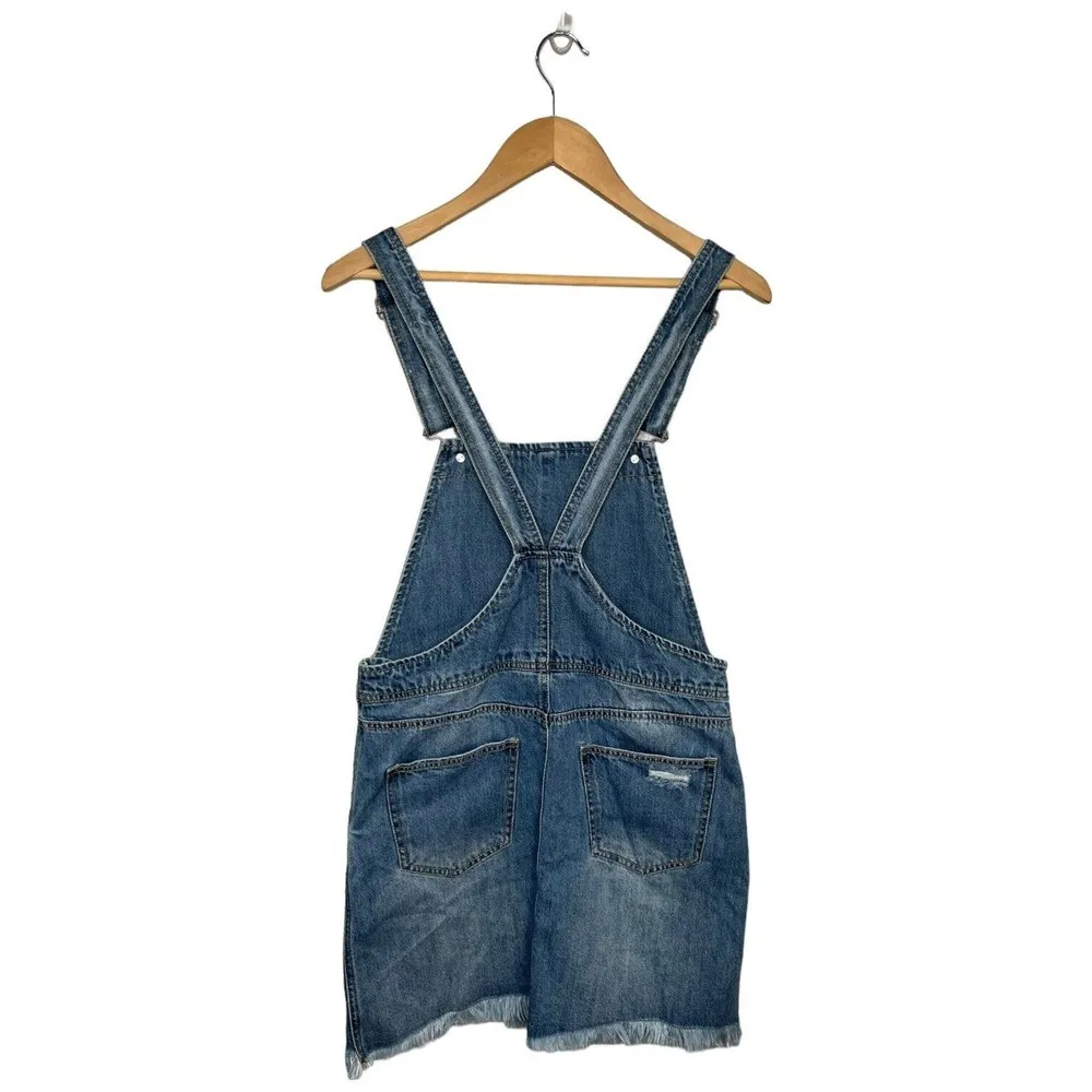 New Arizona Overalls Jumper Wiskering Y2K 90s Dress Denim Jean Blue S - Image 3