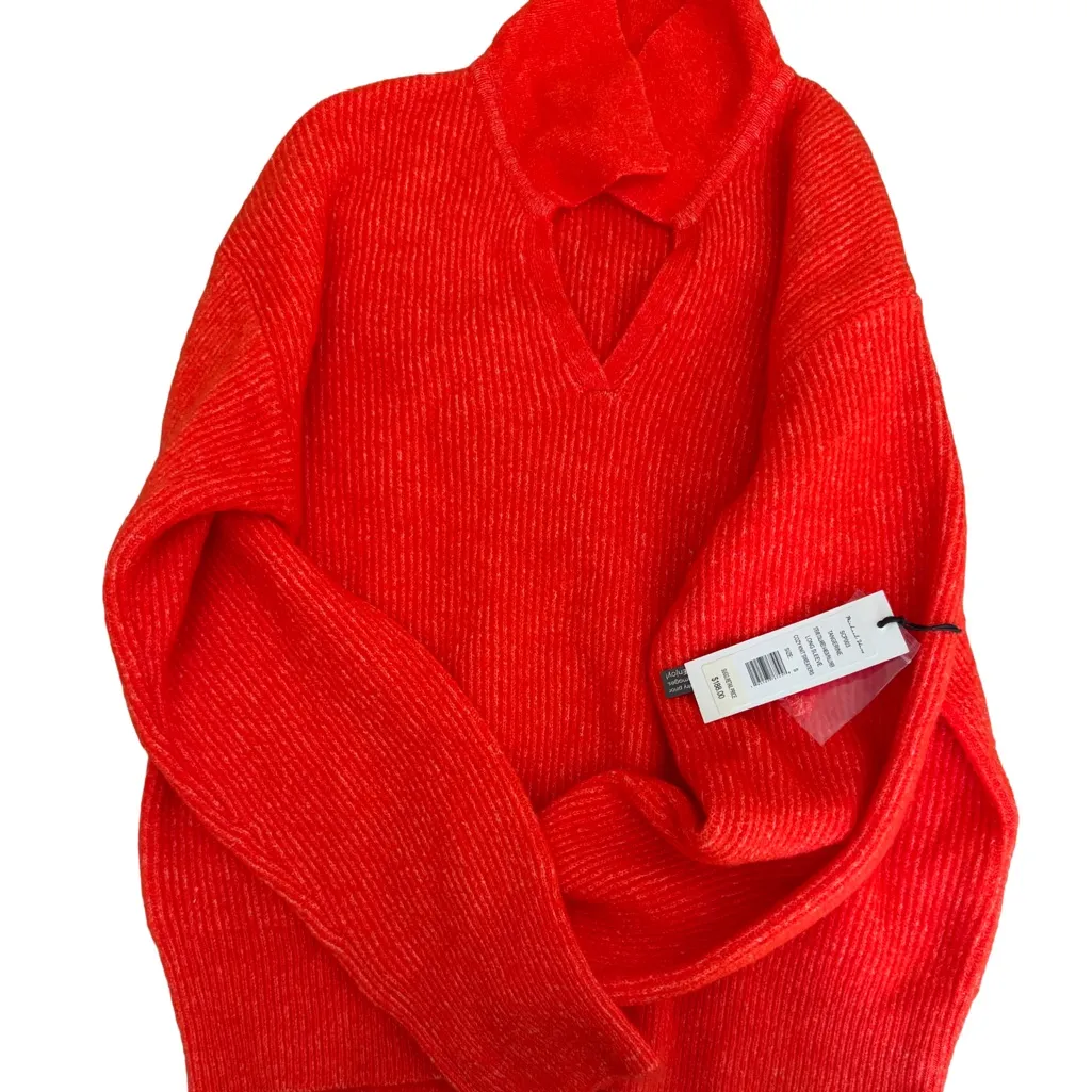 Michael star Stevie Collard Pullover- Tangerine size small nwt - Image 4