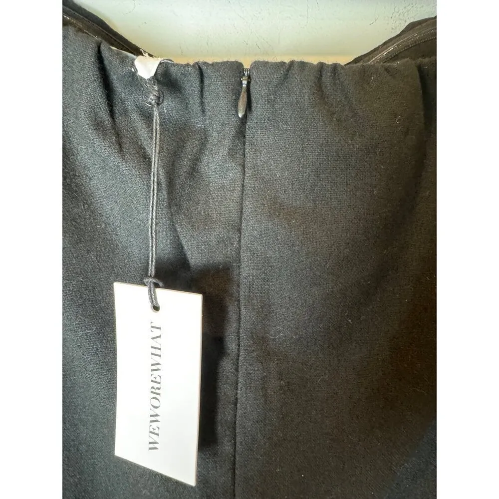 Weworewhat Shirt Women 18 Black Wool Blend‎ Strapless A Line Top NWT Gothic - Image 7