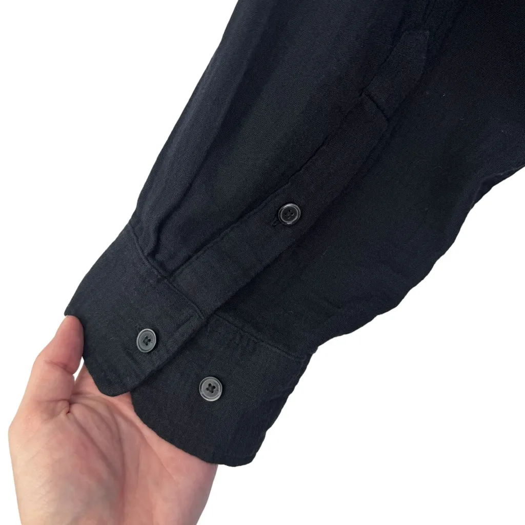 Aritzia Wilfred Sail Shirt Set Button Down Organic Cotton Black Oversized Medium - Image 13