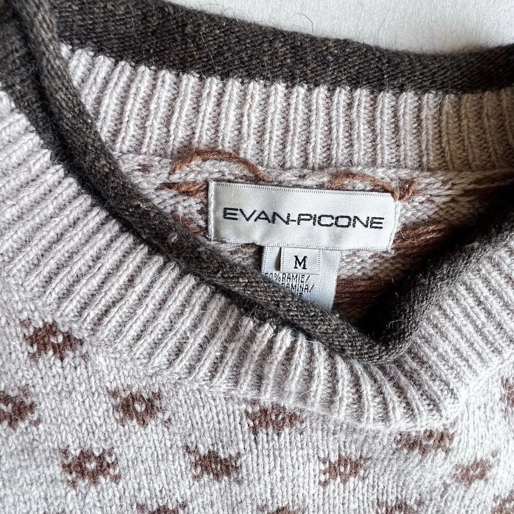 VTG Evan-Picone Sweater cozy  Womens SZ M Ramie Long luxury ugly sleeve Pullover - Image 3