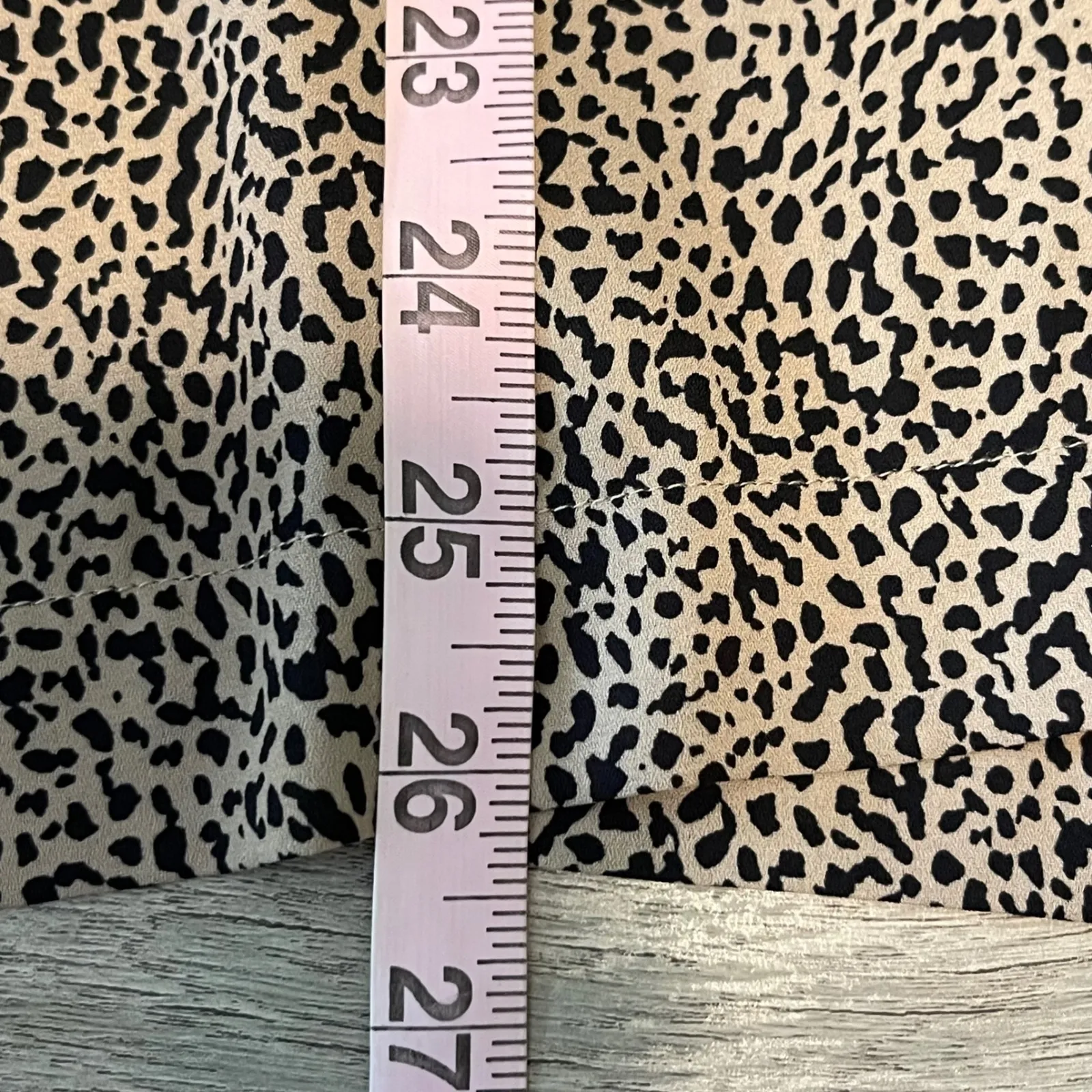 LOFT Women's Animal‎ Print Long Sleeve Blouse Top, Beige Black Large - Image 8