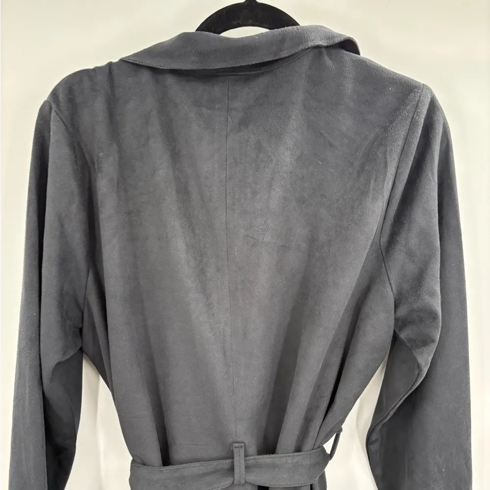 Level 99 Belted Faux Suede Blazer Women’s Size Large Pockets Open Front - Image 10