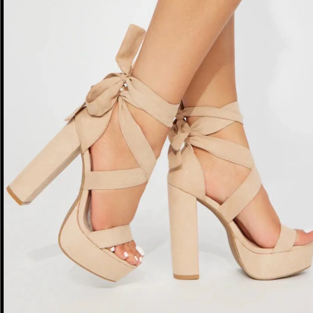 TORRID STRAPPY PLATFORM TAPERED HEEL (Champagne) - Image 2