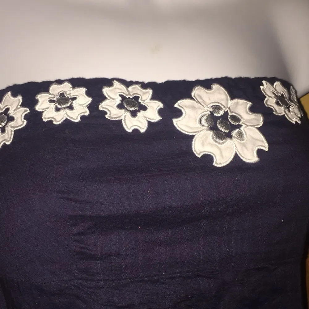 Navy Blue Floral J. Crew Tube Top Size 4 - Image 4