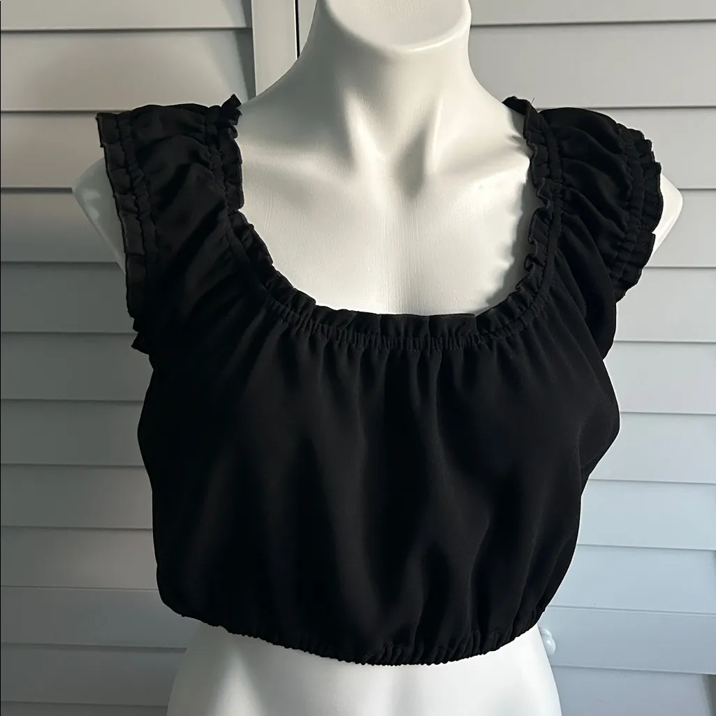 The Kooples | ruffled trim sleeveless cropped top - Image 4