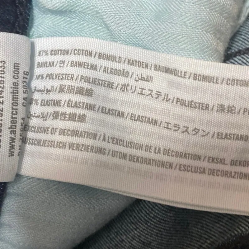 Abercrombie & Fitch Simone Blue High Rise Super Skinny Denim Jeans Pants Size 27 - Image 5