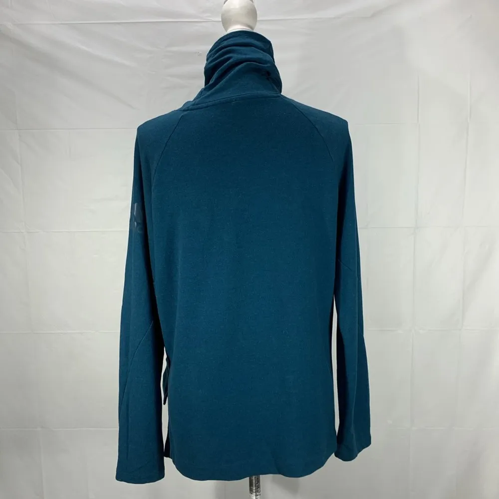 Adidas Teal Cozy Cover Up Turtleneck Hoodie Sweatshirt Size Large - Image 6