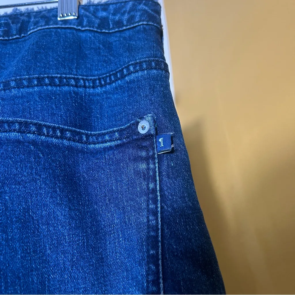 Pilcro Anthropologie High Rise Wide Leg Jeans Frayed Fringe Hem Size 28 (US 6) - Image 4