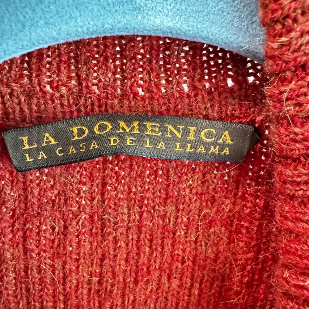 La Domenica La Casa De La Llama 100% Baby Llama Burnt Orange Cardigan Sweater L Size L - Image 5