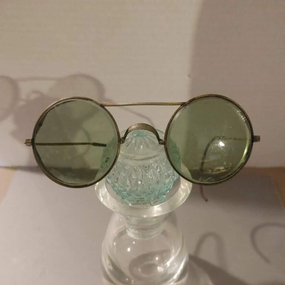 Glasses Welding Steampunk Goggles AO American Optical Green Vintage 10 72 Gold - Image 7