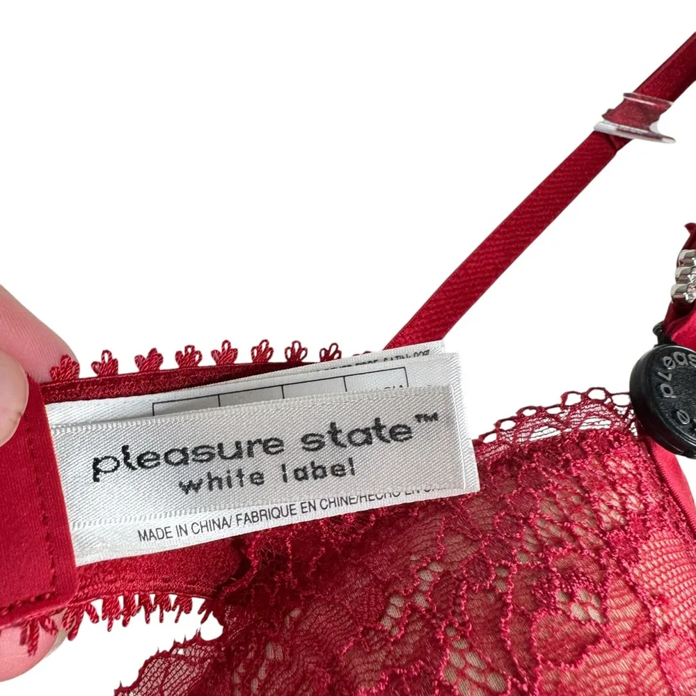 NWT Pleasure State Layla Belle Contour Balconette Bra Red Lace Sexy Lingerie 36B Size undefined - Image 6