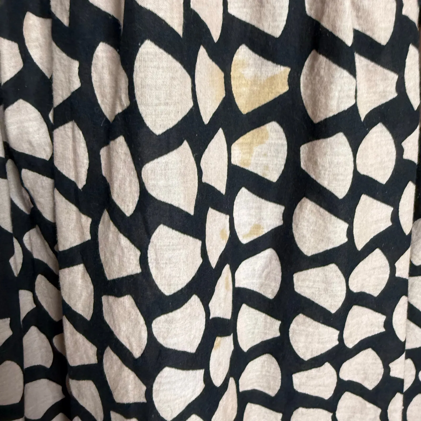 Mirth Black Tan Geo Print Drop Waist Flounce Short Sleeve Maxi Dress Size Small - Image 12