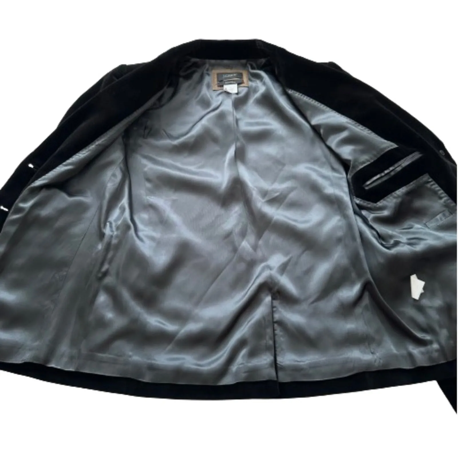 J. Crew Blazer Black Velvet Pockets Schoolboy Lined Blazer Jacket Size 4 Tall - Image 11