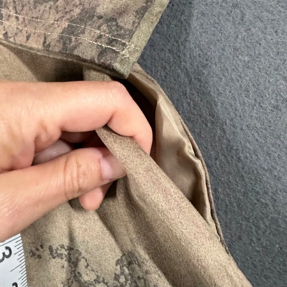 Joh Womens M Aurora Tunic Dress Vegan Suede Round Neck Artsy Western Print Tan Size M - Image 9