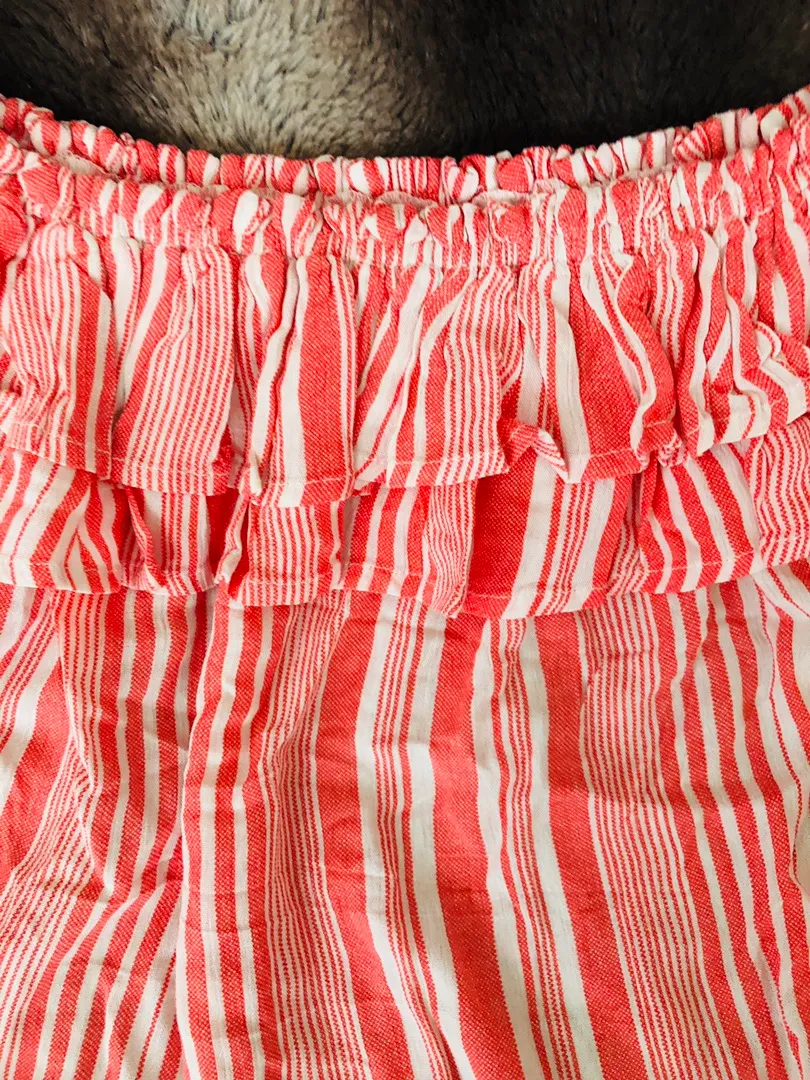 Striped Off Shoulder Crop Top - Image 5