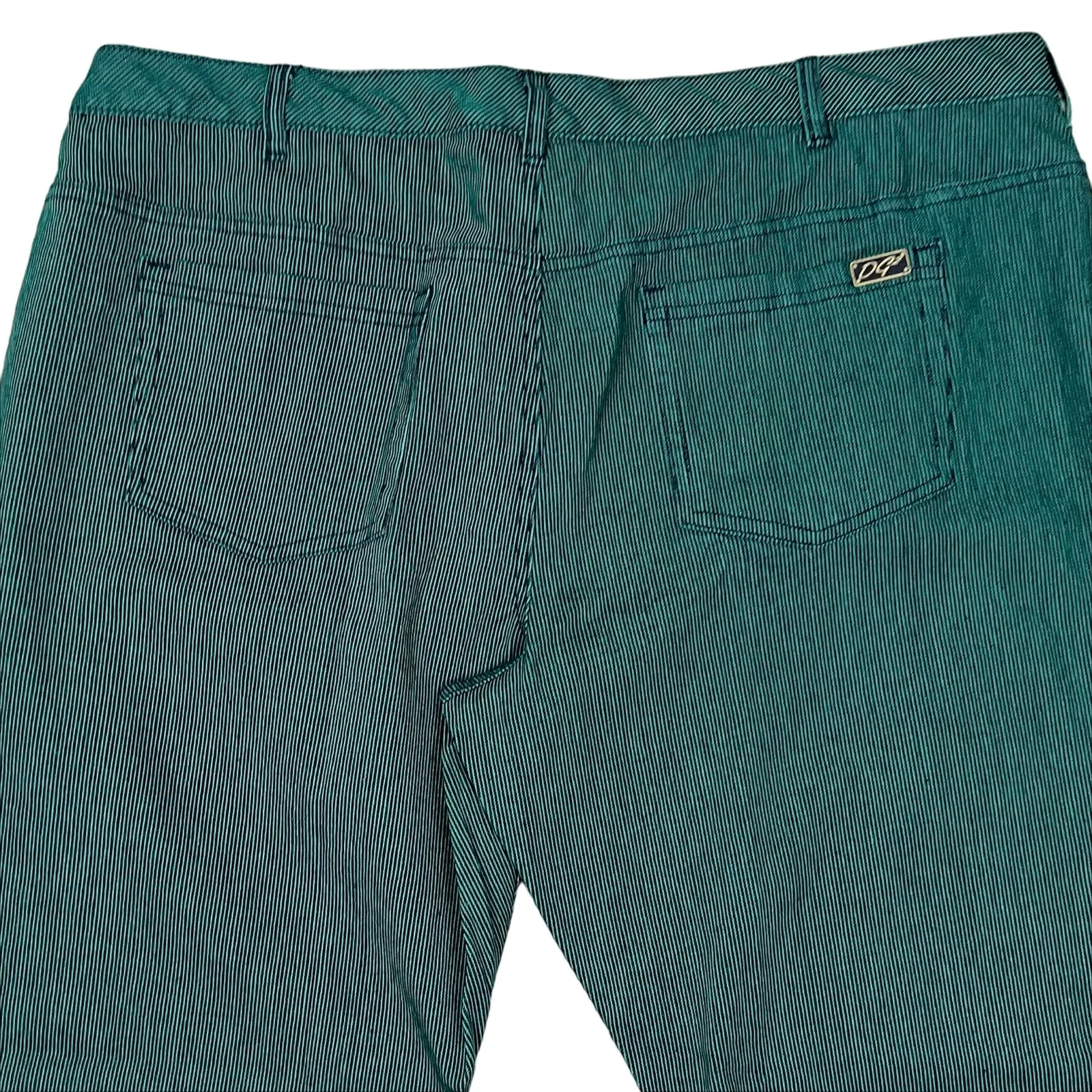NWT DG2 Diane Gilman Green Pinstriped Jeans Pants Size 24W Petite - Image 5