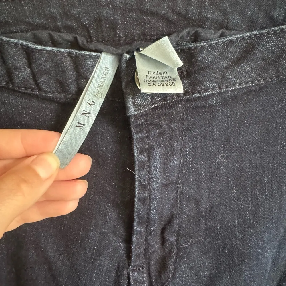 MNG by Mango Dark Wash Blue Denim Straight Leg Womens 12 Casual Stretch - Image 4