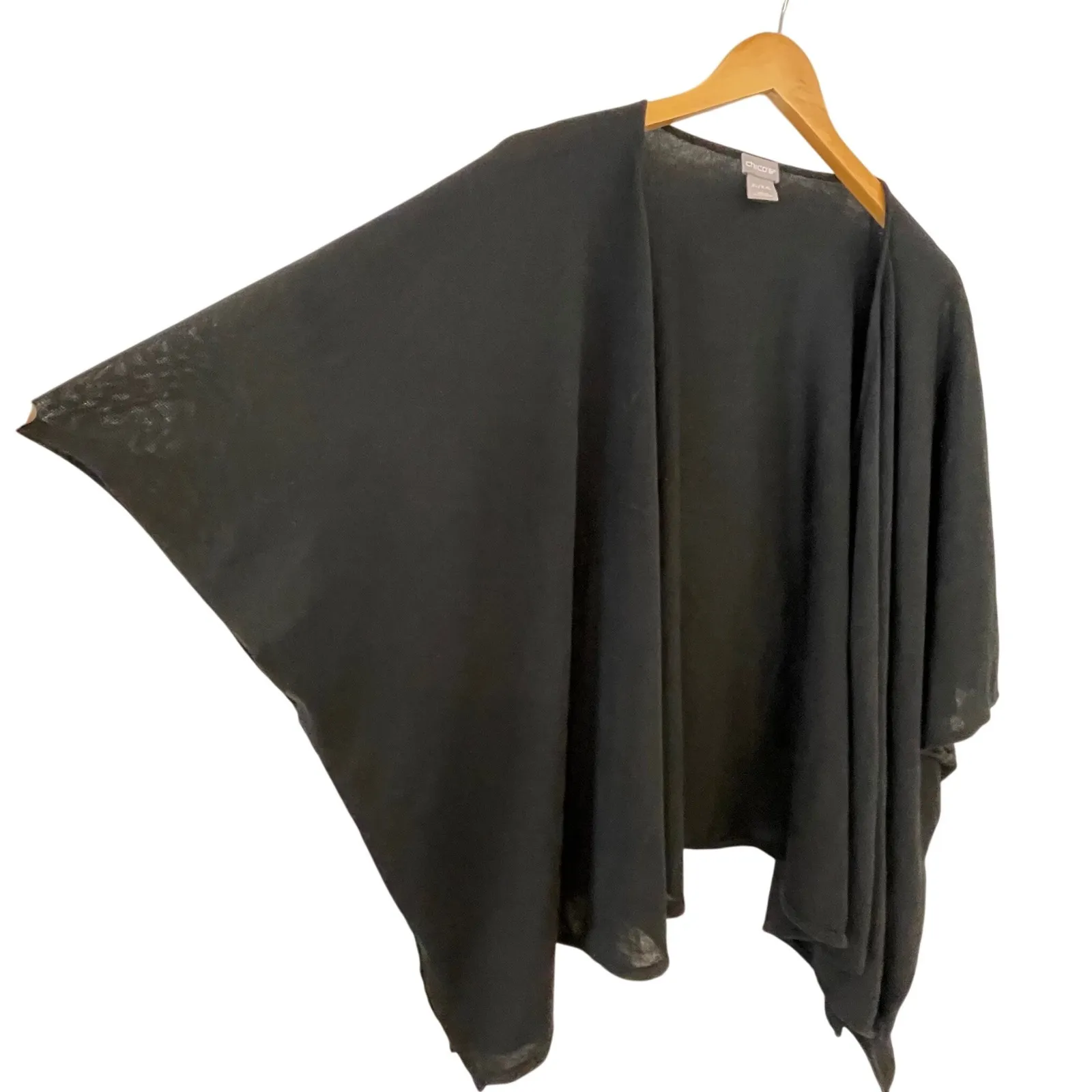 Chico's Knit Top Short Cardigan‎ Black XL/XXL Open Front Fashion Layering - Image 3