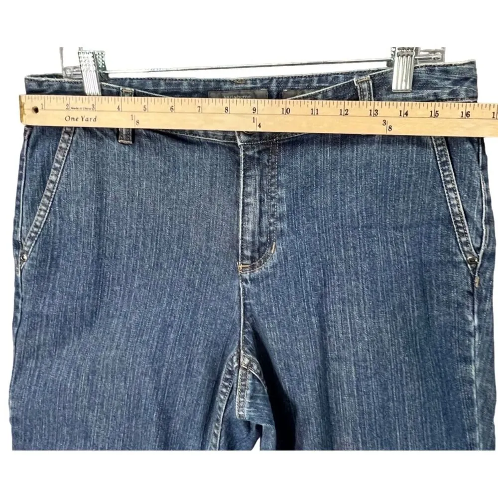 Liz Claiborne Jeans Women 8 Blue Cuffed Crop Mid Rise Straight Fit Denim Coastal - Image 6