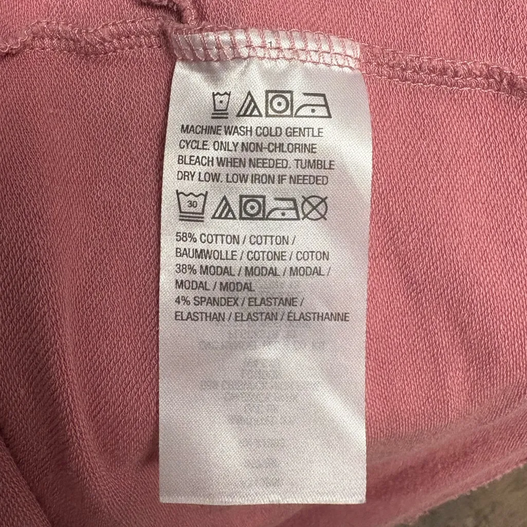 Any Body Loungewear French Terry Open Front Cardigan In Mauve Size Large Pink - Image 3