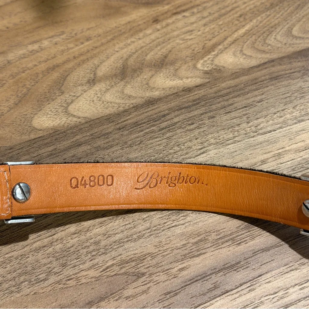 Brighton ML/32 Multicolored Calf Hair Leather Belt Western Boho Signature Chic - Image 3