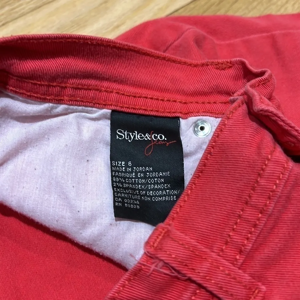 Style & Co Natural Fit Salmon Denim Jeans Women's Size 6 - Image 3