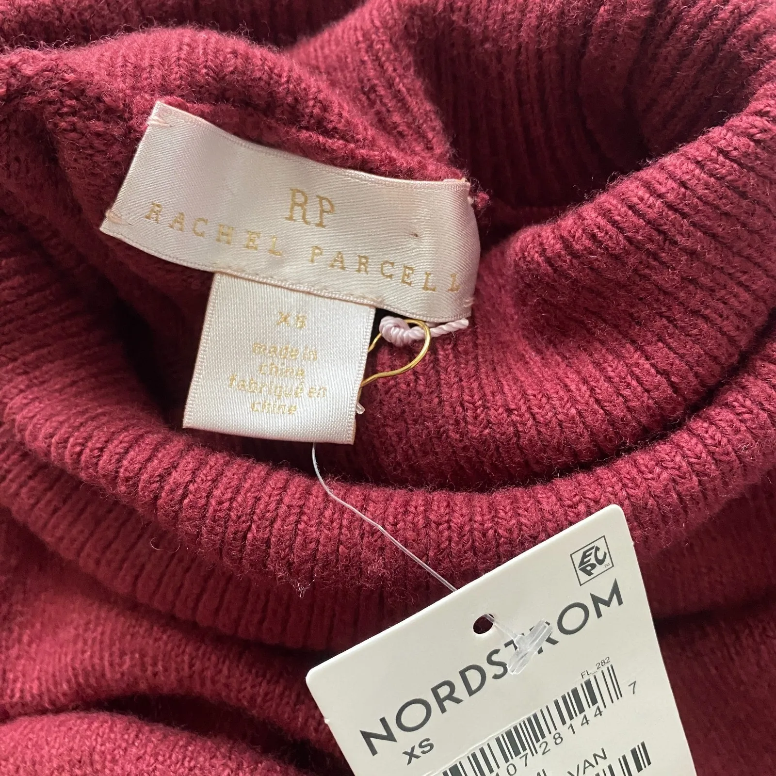 NWT Rachel Parcell Puff‑Shoulder Turtleneck Knit Sweater Wool Blend Sz XS - Image 4