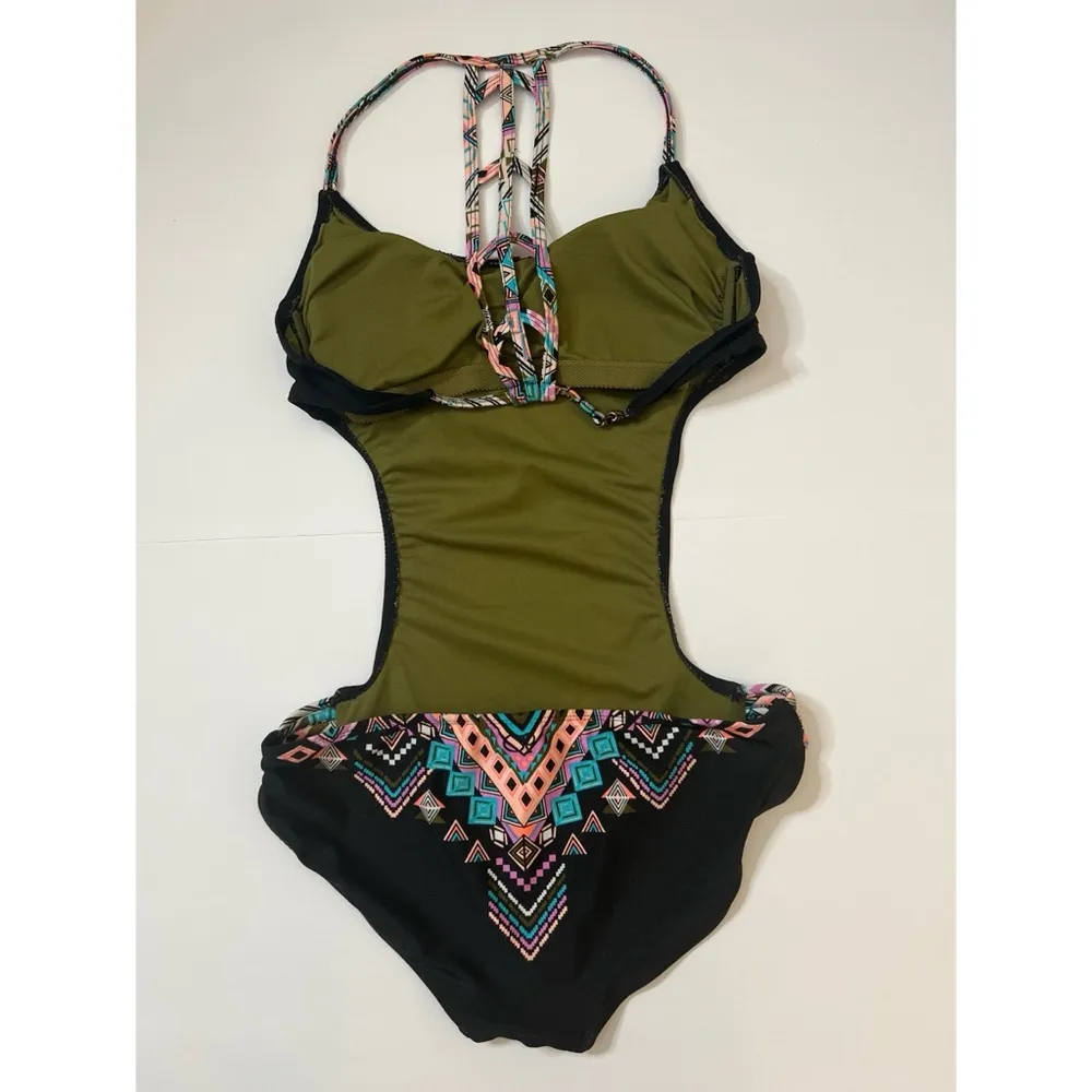OP Aztec Print Design One Piece Monokini Swimsuit Sz M Junior. - Image 5